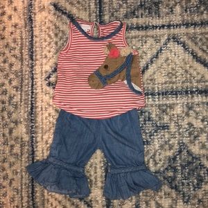 9-12 Month Mud Pie Two piece western outfit